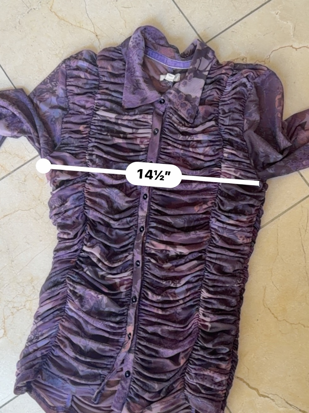 Anthropologie Pilcro Adore Ruched Button Down Top - Picture 7 of 11